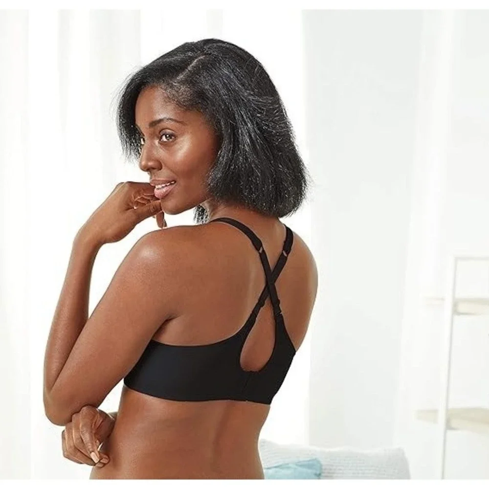 Bali Women's One Smooth U Ultra Lite Spacer Wireless Bra - Black -‎ 34D